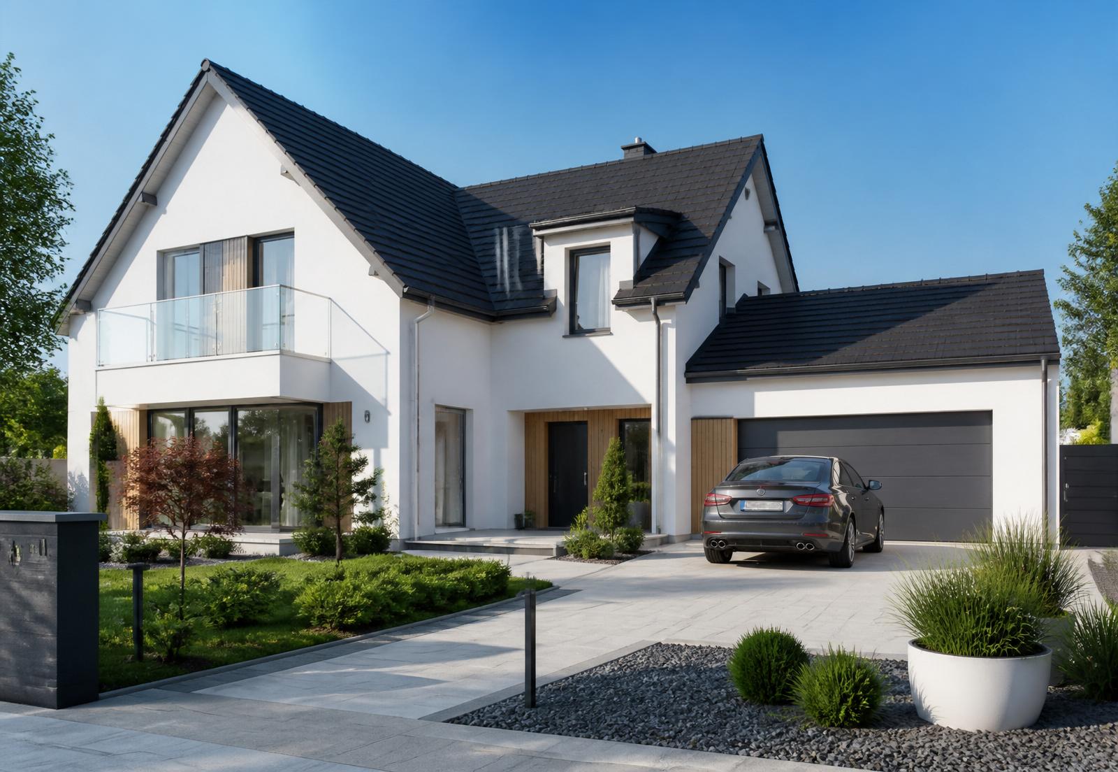 Wizualizacja planowanego domu dwulokalowego inwestycji Mid-rise Development w Wiszni Małej